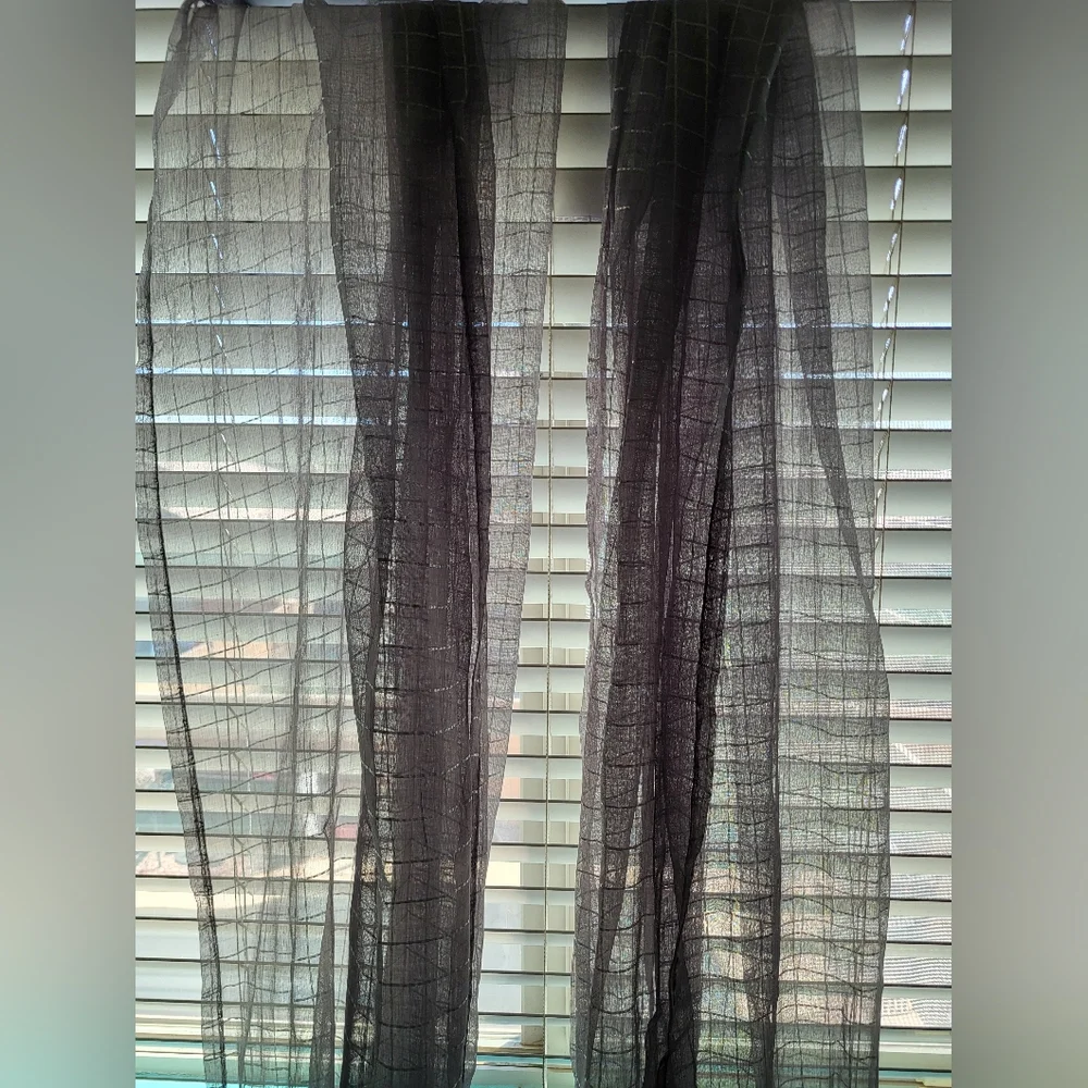 Grey Sheer Curtains 95x52 (2Panels)‎